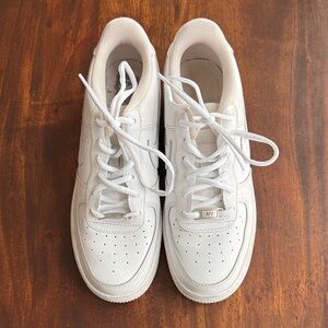 Nike Air Force 1 Low Top, Triple White Athletic Sneakers